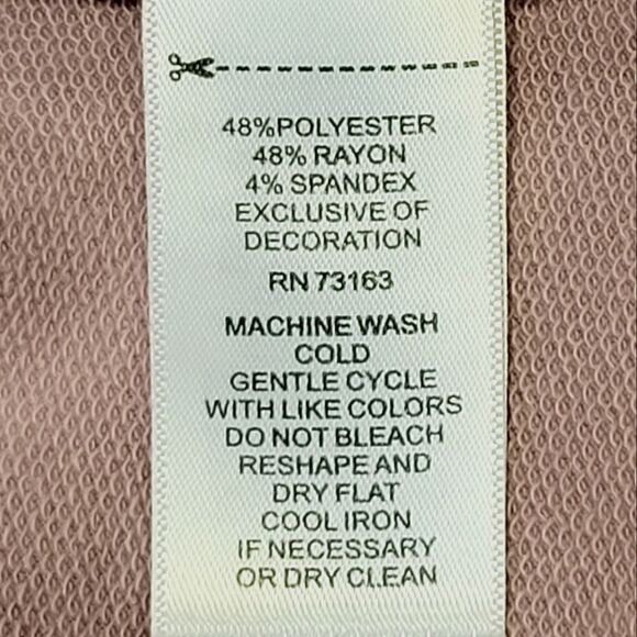 Cupio Pink Tie-Dye Crewneck Side Ruffle Detail 3/4 Sleeve Top Size S - Picture 8 of 8